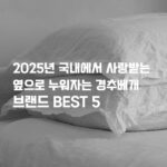 2025년 옆으로 누워자는 메모리폼 경추베개 추천 브랜드 BEST 5